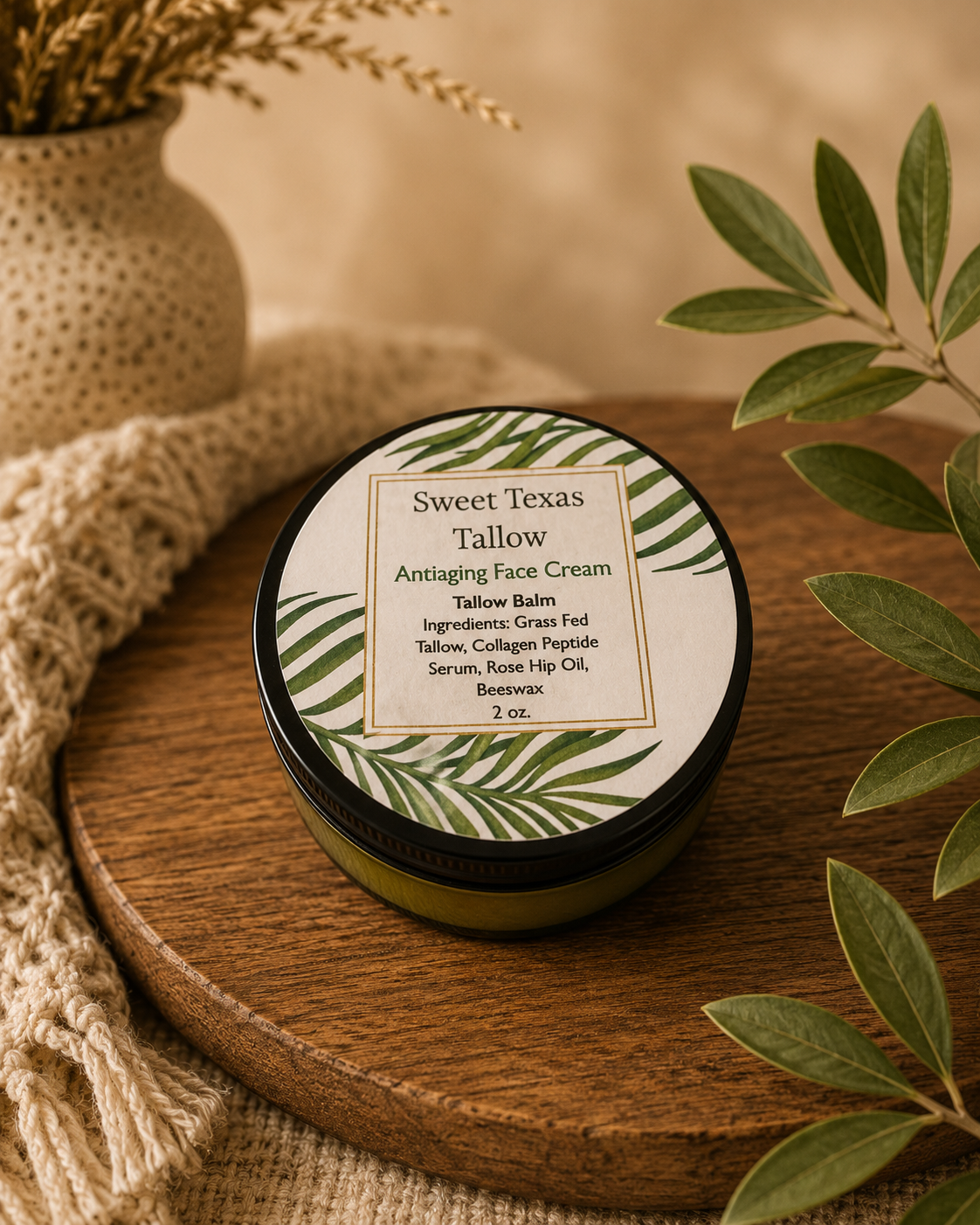 Tallow Anti-Aging Face Cream + Collagen Peptide Boost