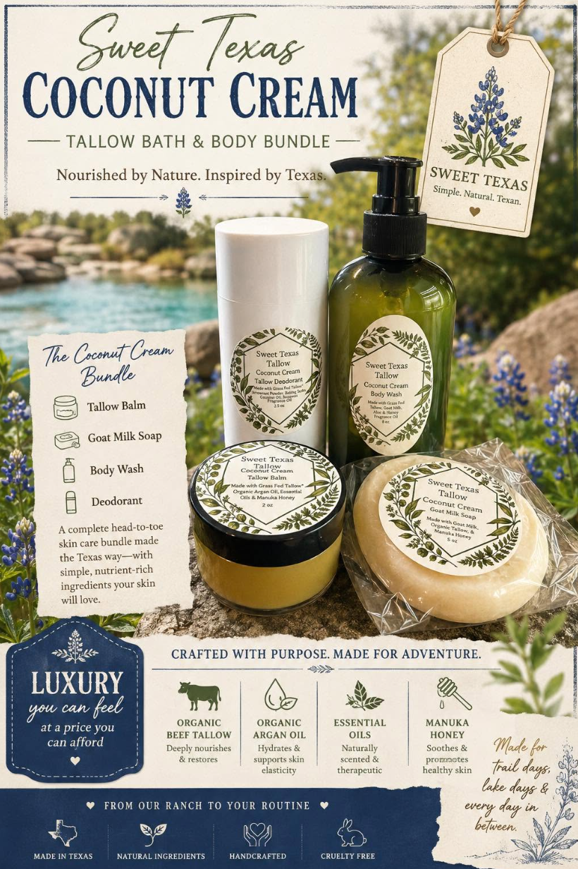 Coconut Cream Tallow Bath & Body Bundle